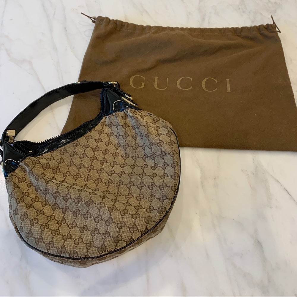Black & Tan Gucci GG Hobo Bag